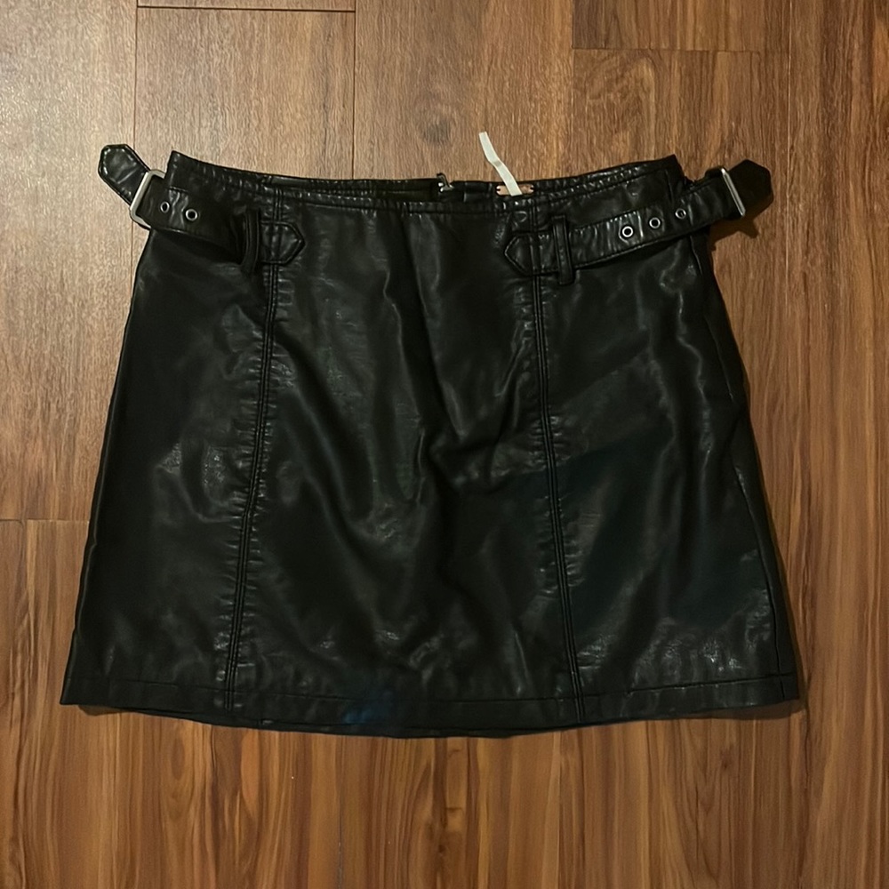 Free People Leather Mini Skirt